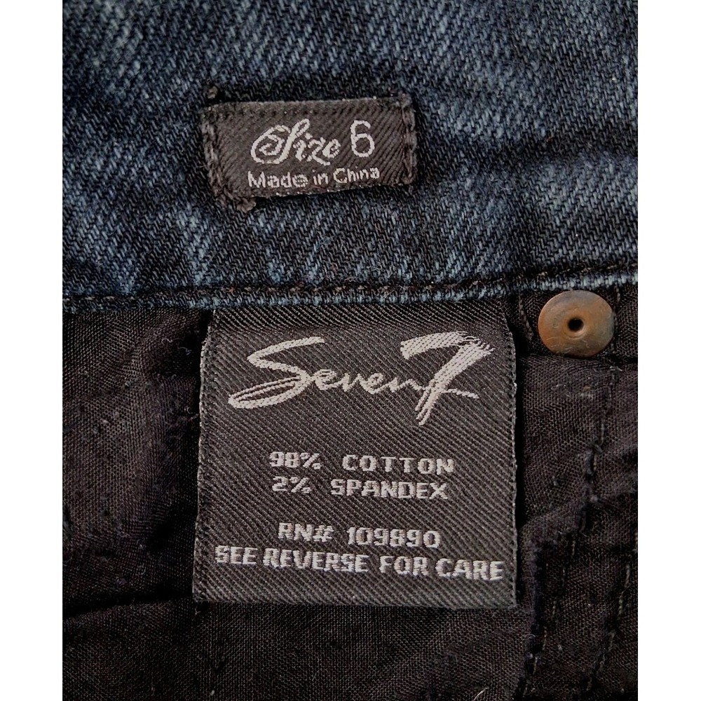 Seven7 Jeans Womens 6 Blue Mid Rise Bootcut Stretch Medium Wash Denim Pants - Picture 5 of 10